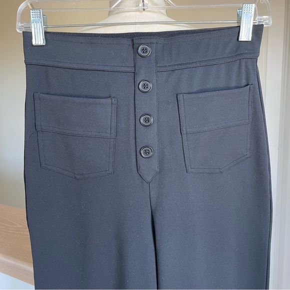 NWT Halara High Waisted Button Multiple Pockets Straight Leg Pant Black S Petite - Picture 7 of 11